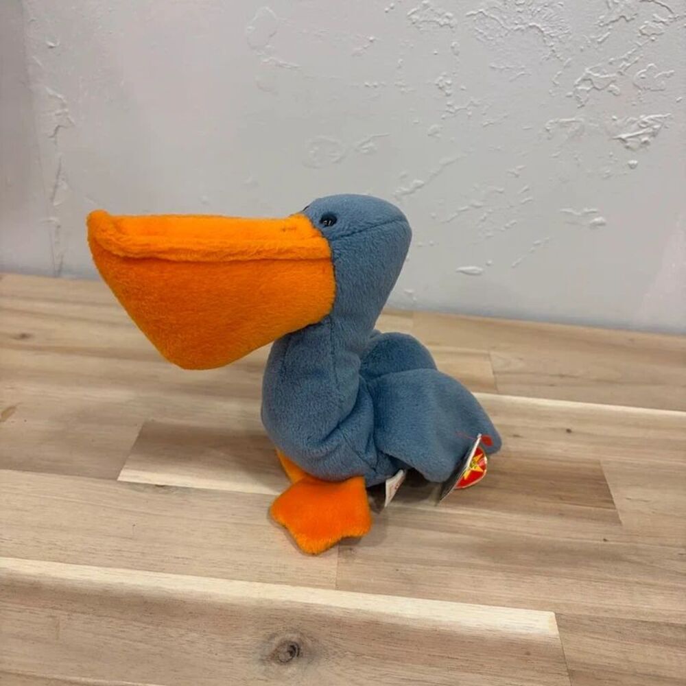 Ty Vintage Beanie Baby Scoop the Pelican 5.5" Beanbag Plush 1996 With Tag